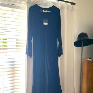 Natalie Martin Fiore Maxi Dress in Black Cotton Gauze Small